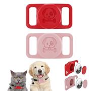 Ruayia Lot de 2 étuis de protection pour collier de chien AirTag - En silicone GPS - Protection pour animaux de compagnie - Pour chien et chat - Accessoires compatibles avec traceur - Résistant aux