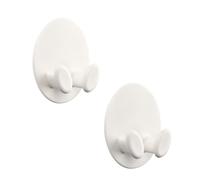 Ruayia Lot de 2 porte-serviettes sans perçage - En acier inoxydable - Pour salle de bain et cuisine - De qualité supérieure - Blanc