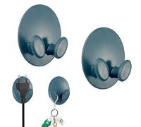 Ruayia Lot de 2 porte-serviettes sans perçage - En acier inoxydable - Pour salle de bain et cuisine - De qualité supérieure - Bleu