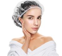 Ruayia Lot de 50 bonnets de douche jetables pour femme - En plastique transparent - Durable - Pour voyage, salon, spa, utilisation à la maison