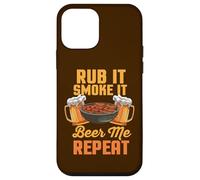 Rub It Smoke It Beer Me Repeat Barbecue Amusant Coque pour iPhone 12 Mini