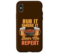 Rub It Smoke It Beer Me Repeat Barbecue Amusant Coque pour iPhone X/XS