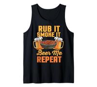 Rub It Smoke It Beer Me Repeat Barbecue Amusant Débardeur