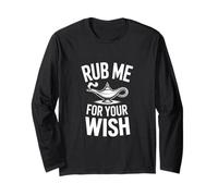 Rub Me for Your Wish Lampe de génie Humoristique avec Dicton Manche Longue