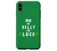 Rub My Belly for Luck Funny St Patrick Day Coque pour iPhone XS Max
