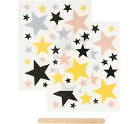 RUB-ON Transfer Stickers étoiles pour textile, papier et bois