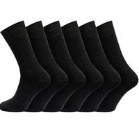 RUBAB Chaussettes diabétiques pour homme en coton élastique large pour neuropathie - Prise en main douce - Convient aux œdèmes - Pieds enflés - Non élastiques - Taille 39-45, 3 paires - Noir, 6-11