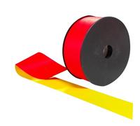 Rubalise textile jaune rouge NF P98-465 50 m x 50 mm - 50 x 50 mm