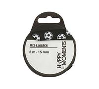 ruban 6 m 15 mm noir avec ballons de football