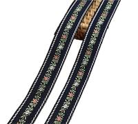 Ruban à broder de 4,6 m x 25 à 35 mm - Jolie petite fleur brodée en dentelle pour bricolage, ornements de cheveux, accessoires de collier pour animaux de compagnie (couleur - H 25 mm)