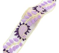 Ruban à dentelle, Garnitures de ruban brodées imprimées en dentelle Polyester multicolore 2 mètres for décor couture bricolage(5.3cm-B)