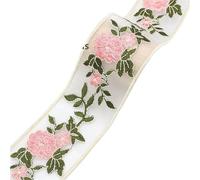 Ruban à dentelle, Garnitures de ruban brodées imprimées en dentelle Polyester multicolore 2 mètres for décor couture bricolage(5cm-A)