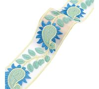 Ruban à dentelle, Garnitures de ruban brodées imprimées en dentelle Polyester multicolore 2 mètres for décor couture bricolage(5.3cm-A)