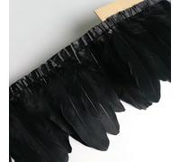 KKRANG Ruban à Franges en Plumes d'oie de 10 mètres, Accessoires artisanaux, Plumes de Cygne Blanches, Garnitures, Plumes de Carnaval, décoration de Robe