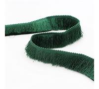 Ruban à franges multicolores épais de 6 m x 2,8 cm - Bordure décorative à franges - Bordure en dentelle - Bordure à franges - Bordure en tissu - Bordure à franges - Bordure en tissu - Vert foncé