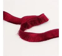 Ruban à franges multicolores épais de 9 m et 2,8 cm - Bordure décorative en dentelle - Bordure à franges - Bordure décorative - Bordure à franges - Bordure en tissu - Bordure décorative - Vin rouge
