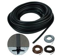 Ruban à Joint avec Fil Anti-étirement pour Tous Les systèmes de terrasse Bois WPC Made in Germany Joint d'étanchéité profilé de Remplissage pour Sol Joint 5-7 mm Noir 25 mètre (1 Role)