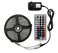 Ruban à LED RGB 5050 SMD, Ruban Flexible, LED Bande Lumineuse RGB 5M 10M 15M Bande Diode DC 12V + Télécommande + Adaptateur (Non waterproof, 5M Full Set)