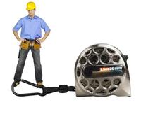 Ruban à mesurer - acier inoxydable sans application nickel, mesure rétraudible | Mètre à ruban creux professionnel, outil industriel anti-corrosion imperméable,