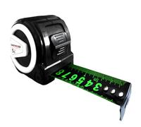 Ruban à Mesurer Fluorescent, 5M Ruban à Mesurer, Outils de Mesure Auto-Bloquants, Mesure Métrique, Ruban à Mesurer Professionnel en Acier Inoxydable pour Professionnels et Propriétaires