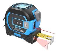 Ruban à mesurer laser infrarouge 3 en 1, Règle tout-puissante, règle tout-puissante, ruban à mesurer numérique avec laser, télémètre laser avec écran LED, outil de mesure laser(Blue)