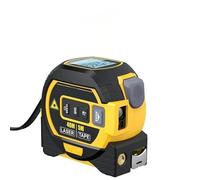 Ruban à mesurer laser infrarouge 3 en 1, Règle tout-puissante, règle tout-puissante, ruban à mesurer numérique avec laser, télémètre laser avec écran LED, outil de mesure laser(Yellow)