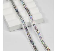 Ruban à paillettes argentées brillantes pour couture, loisirs créatifs, costume, décoration d'intérieur (argent brillant) 11 m x 12 mm