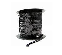 Ruban à paillettes de 6 mm avec ficelle métallique brillante pour décoration, couture, loisirs créatifs, décoration (noir, 90 mètres)