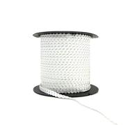 Ruban à paillettes de 6 mm avec ficelle métallique brillante pour décoration, couture, travaux manuels, décoration (blanc, 90 mètres)