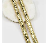 Ruban à paillettes dorées de 9,1 m de long et 1,2 cm de large pour couture, robe, costumes de danse, bandeau (doré - 12 mm)
