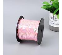 Ruban à paillettes élastique de 6 mm - Ruban à paillettes plat - Bordure à paillettes - Pour couture, costumes, artisanat, ornements, fabrication de bijoux - Rose