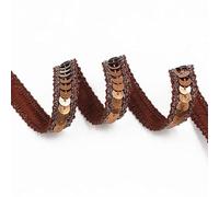 Ruban à paillettes marron de 9,1 m de long et 12 mm de large, pour couture, loisirs créatifs, costume, décoration d'intérieur (marron, 12 mm)