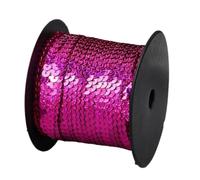ruban à paillettes, Ruban à paillettes circulaires en PVC, largeur 6 mm, multicolore, 5 100 mètres(Deep Pink,100Yards)