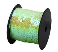 Ruban à paillettes, Ruban à paillettes circulaires en PVC, largeur 6 mm, multicolore, 5 100 mètres(Green,100Yards)