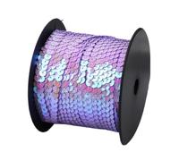 Ruban à paillettes, Ruban à paillettes circulaires en PVC, largeur 6 mm, multicolore, 5 100 mètres(Purple,5Yards)