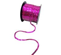 Ruban à paillettes, Ruban à paillettes circulaires en PVC, largeur 6 mm, multicolore, 5 100 mètres(Rose Pink,5Yards)