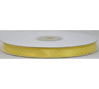 Ruban à pois en satin double face, largeur 10 mm, longueur 50 m jaune