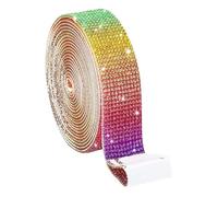Ruban à Strass Bandes de strass auto-adhésives, ruban cristal scintillant, enveloppe autocollante for bijoux artisanaux, rouleau bricolage for voiture(Color9,1ROLL_WIDTH 9MM (4 ROW))