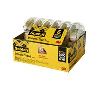 Ruban adh sif double face Scotch, id al pour le bureau et la maison, 1/2 x 500 pouces, 6 distributeurs/paquet (6137H-2PC-MP)