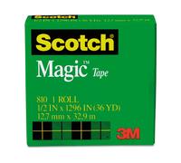 Ruban adh sif magique Scotch 810121296, noyau de 1 po, 1/2 po x 1 296 po, 1/pqt, transparent