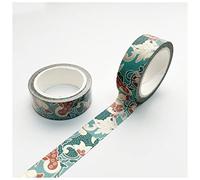 Ruban Adhésif 1. 5cm * 7m Rétro Golden Geométrie Masquage Washi Tape Grid Tape Décoratif Ruban adhésif DIY Scrapbooking Sticker Papeterie Ruban Adhésif Double Face(L)