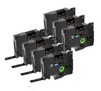 Ruban adhésif 12mm, 7 pièces, Compatible avec les fabricants d'étiquettes Tze231 Tze241 Tz131 531 621 731(Gold on black)