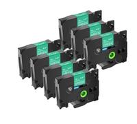 Ruban adhésif 12mm, 7 pièces, Compatible avec les fabricants d'étiquettes Tze231 Tze241 Tz131 531 621 731(White on green)