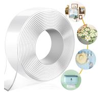 Ruban Adhésif (3m X 3cm X 2mm) Double Face Extra Fort, Accroche Tableau Sans Percer Puissant Transparent Multifonctionnel Réutilisable Lavable Pour Les Tapis Et Les Voitures