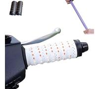 Ruban Adhésif Antidérapant En Silicone Souple Pour Guidon Moto, Poignées Moto Enveloppantes 1,1 M Tout-terrain Avec Trous D'aération Et Absorption Des Chocs Pour Vélo, Canne À Pêche(blanc,2pcs)