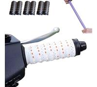 Ruban Adhésif Antidérapant En Silicone Souple Pour Guidon Moto, Poignées Moto Enveloppantes 1,1 M Tout-terrain Avec Trous D'aération Et Absorption Des Chocs Pour Vélo, Canne À Pêche(blanc,6pcs)