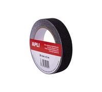 APLI Ruban adhésif antidérapant 18811 – 25 mm x 5 m, PVC noir, intérieur/extérieur
