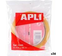 Ruban adhésif Apli Transparent 12 mm 66 m (36 pièces)