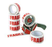 Ruban Adhésif Avec Écriture Fragile,Lot De 6 Rouleaux,Ruban D'emballage Pour Colis,Pour Boîtes,Pour Déménagement. Excellente Adhérence Sur Carton Et Film Étirable,Dévidoir Non Inclus