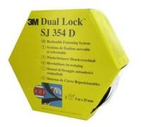3M Dual Lock SJ354D, Solutions de Fixations Amovibles - Idéale Adhésion sur les Plastiques Comme le Polypropylène, Polyéthylène, ABS, PVC (Rigide), Polycarbonate - 25 mm x 10 m, 5.7 mm (1 Pièce)